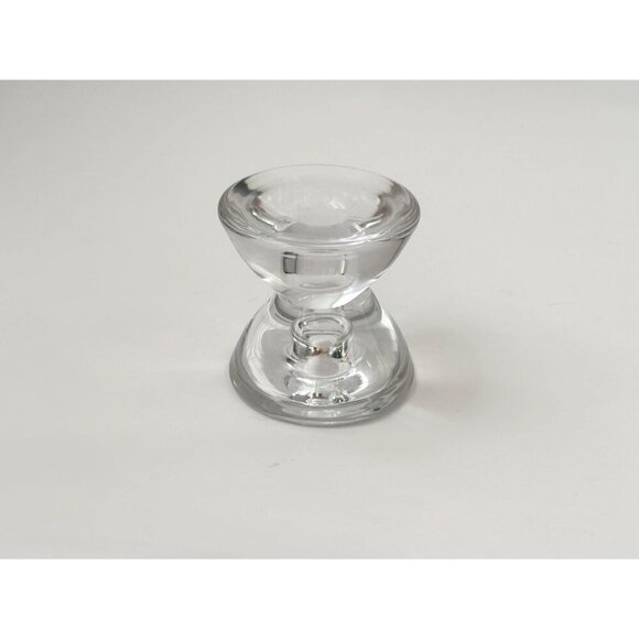 Orrefors Signed Kosta Boda Pair of Glass Crystal Vintage Votive Candle Holders - Picture 8 of 10